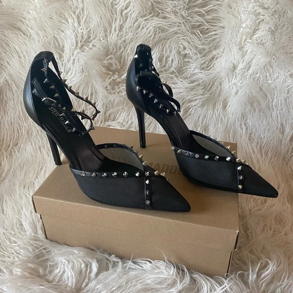 💋 Steve Madden Lupton Mesh Pointed-Toe Pumps, Black, Size 9.5 - Picture 7 of 15